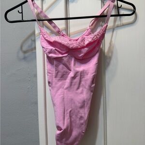 Skims Pink Lace Trim shaping Bodysuit